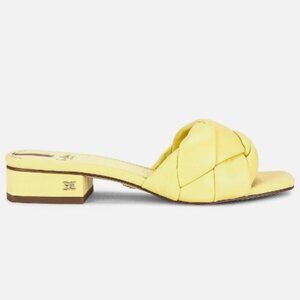 Sam Edelman Women Dawson Puffed Slide Sandals, Butter Yellow Leather